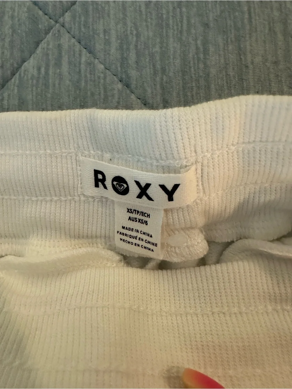 Roxy White Athletic Shorts with Multicolor Logo